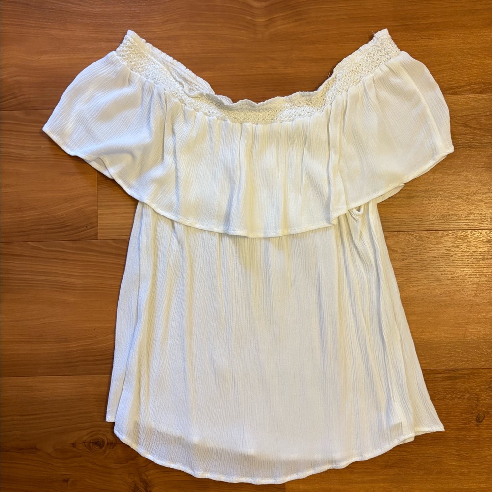 White Off-Shoulder Blouse Size M